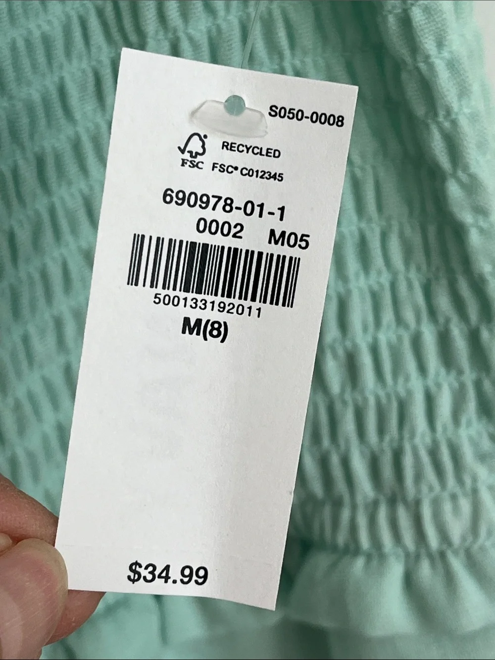 Old Navy Mint Green Ruffle-Strap Smocked Jumpsuit NWT